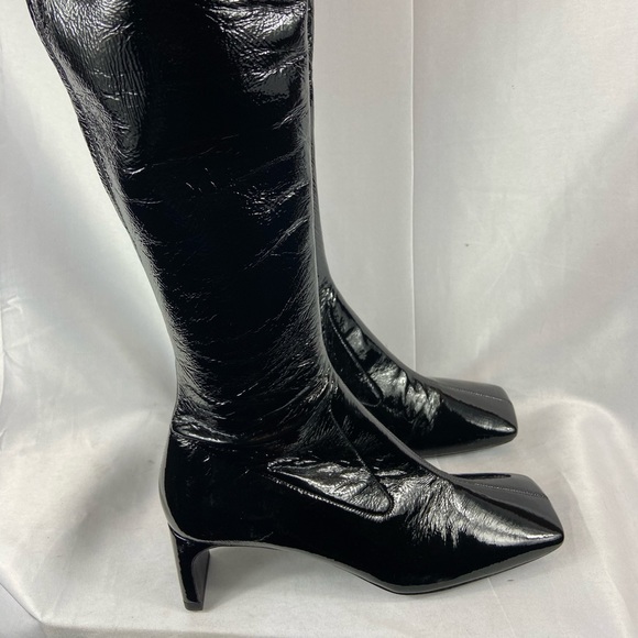 Prada Leather Naplak Square toe  knee high boots EU38/US8 - Picture 2 of 14